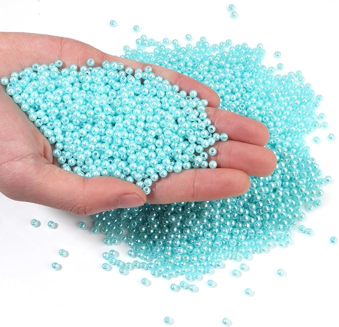 2500pcs Light Blue 4mm Pearl Beads by chuyau