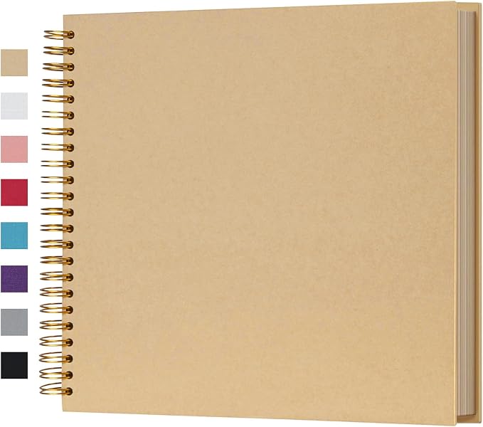potricher 12 x 12 Inch Large DIY Scrapbook Photo Album 80 Pages Thick Kraft by potricher