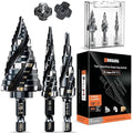Four Spiral Flute Step Drill Bit for Metal,M35 Cobalt Unibit Step Drill Bit Set 1/4"-1" (30 pcs),Wear-Resistant AlTiN Coated,1/4" Hex Shank for Metal, Stainless Steel, Aluminum, Plastic