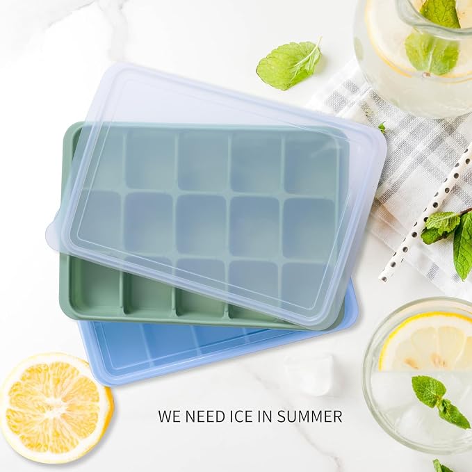 Tvmania Ice Cube Trays Set of 2, 15-Cube Silicone Molds - Image 2