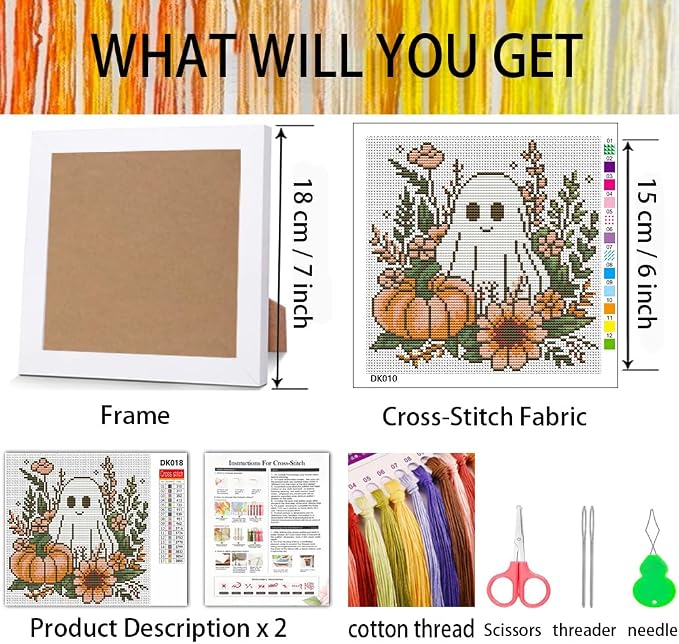 Ghost Flower Stamped Cross Stitch Kits - Image 2