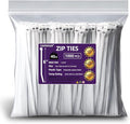 1000pcs 6Inch White Cable Tie,Nylon Zip Ties,Industrial Grade, 40 Pounds Tensile Strength, UV Resistant,Heavy Duty,for Home,Garden Trellis,Office,Garage and Workshop