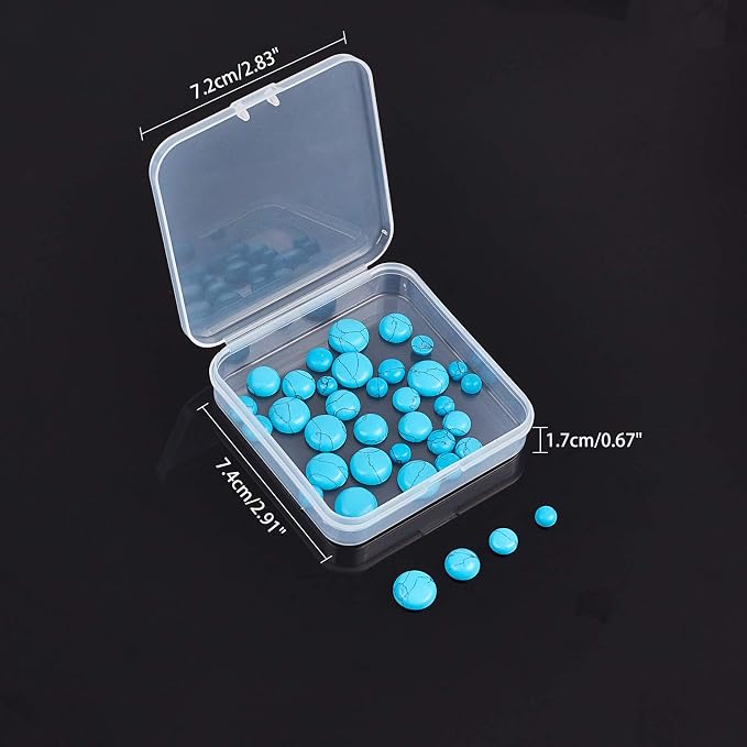 arricraft 40 Pcs 6mm 8mm 10mm 12mm Turquoise Stone Cabochons, Flatback - Image 7