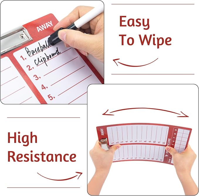 WISYOK Dry Erase Baseball Clipboard, Double Sided, Lineup Board - Image 5