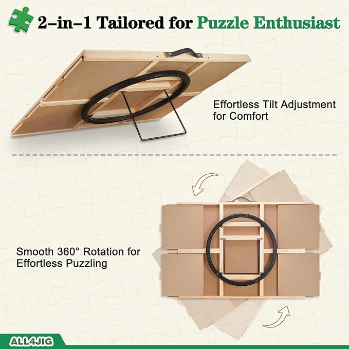 ALL4JIG 2000 Pieces 2-in-1 Tilting & Rotating Puzzle Board, 40.16" x - Image 4