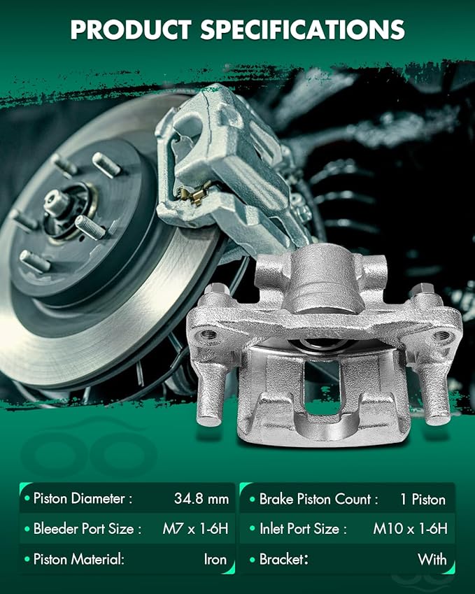 SCITOO Rear Brake Calipers With Bracket 18B5039 18B5038 Compatible For Chrysler 0/Sebring, For Dodge Avenger/Caliber, For Jeep Compass 07-17 For Jeep Patriot 07-17 For Mitsubishi Lancer 08-17