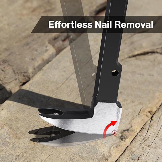 Lytool 14" Nail Puller & Cats Paw Pry Bar, Heavy Duty Cat's Claw Nail Remover with Forged CR-V Steel, Angled Chisel Tip & Non-Slip Grip for Home Renovation, Woodworking & DIY Projects