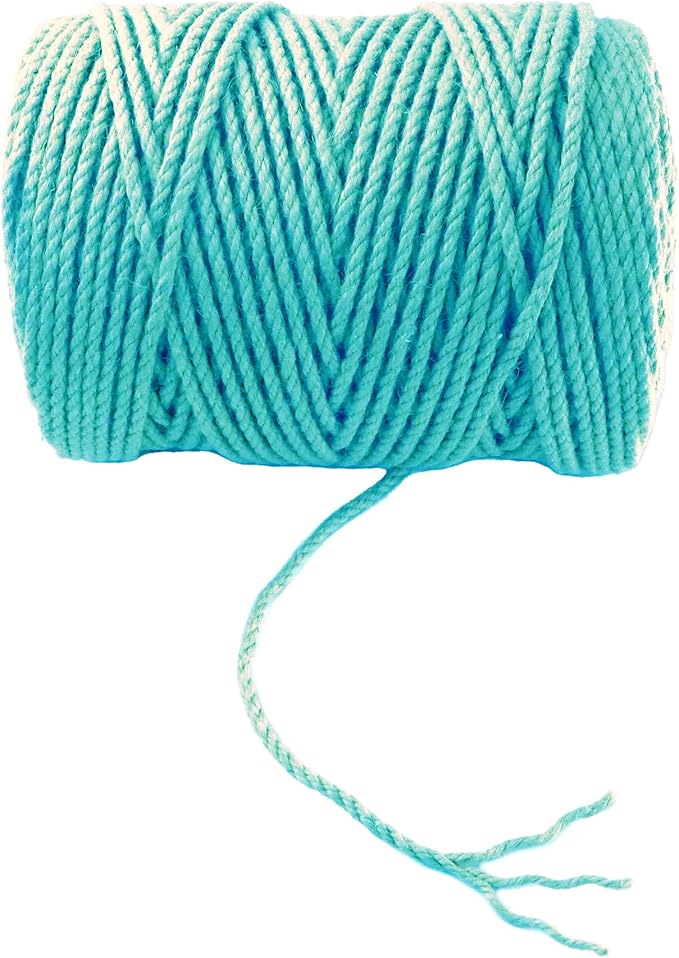 4mm x 500 Feet Blue Jute Rope, Twine for Gardening Tomato Climbing Plant Tie Floristry Crafts Gift Wrapping Packing Decor