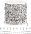 SMYHTGLIF 32.8 Feet Silver Cable Paperclip Jewelry Making Chains Stainless by SMYHTGLIF