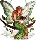 Stained Acrylic Fairy Reading a Book Suncatcher, Decorative Hanging Ornament by ALADAYQUINQUITMeetallneeds