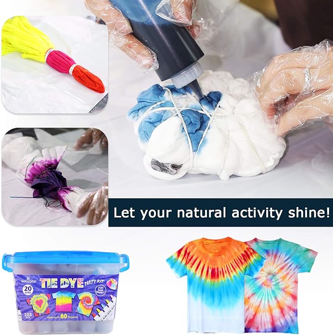 WINSONS Tie Dye Kit 20 Colors Permanent Fabric Dye Art Set - Image 4