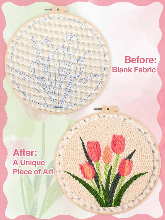 Punch Needle Kit Adults Beginner- Step-by-Step Guide & Video, Including Punch - Image 4