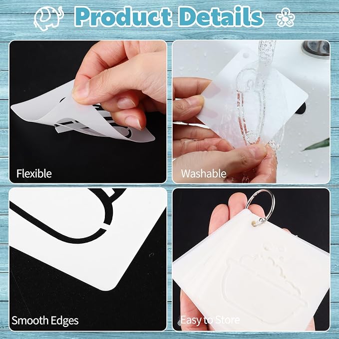 WSICSE 60 Pieces Baby Shower Stencils - Image 3