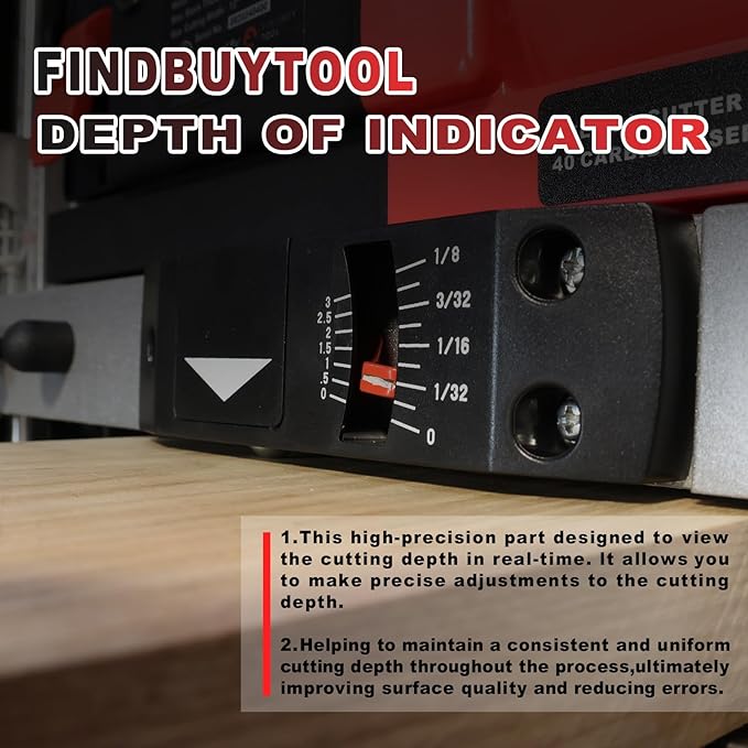 FindBuyTool 13" Benchtop Wood Thickness Planer with Helical Cutterhead, 120V 15-AMP 20000RPM Power Electric Motor Infeeding Worktable for Woodworking