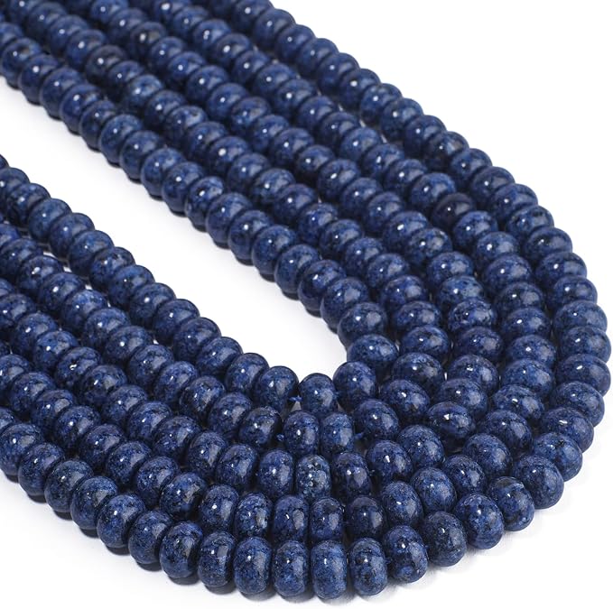 Songxi 5x8mm Natural Blue Sesame Jasper Stone Rondelle Beads, Gemstone - Image 7