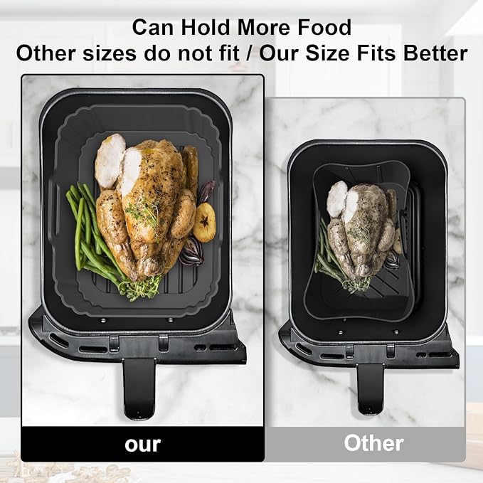 10QT Large Thickened Silicone Air Fryer Liners 2 Pack - Image 6