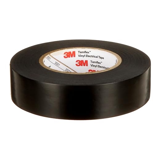 3M Temflex Multi-Purpose Vinyl Electrical Tape 165, Black, 3/4 in x 60 ft (19 mm x 18 m), 10 Roll Pack