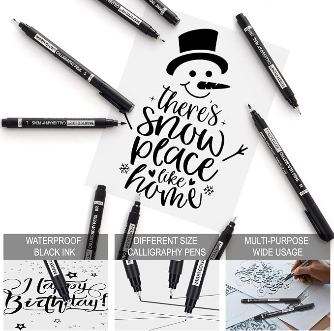 MARTCOLOR Calligraphy Pens, 9 Size Calligraphy Pens - Image 3