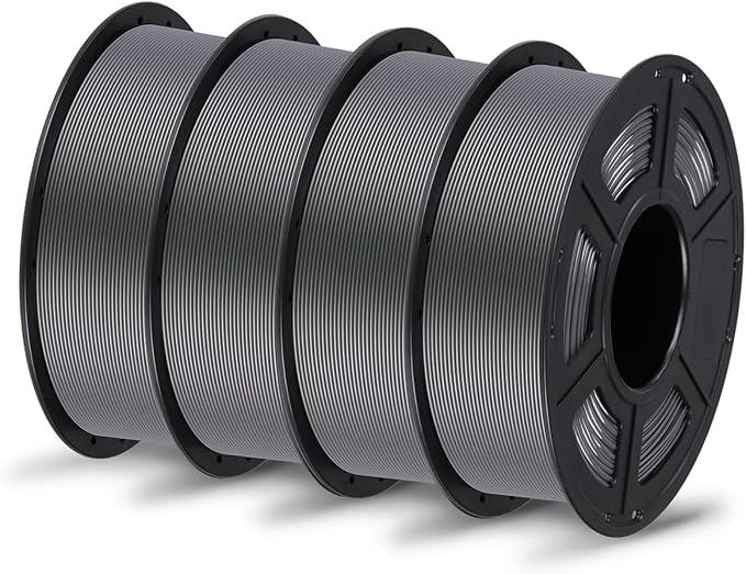 ANYCUBIC PETG Filament 1.75mm Bundle, 3D Printer Filament, Dimensional Accuracy +/- 0.02mm, Exceptional Toughness, Print with Most FDM 3D Printers, 1KG Reusable Spool, 4KG Texture Grey