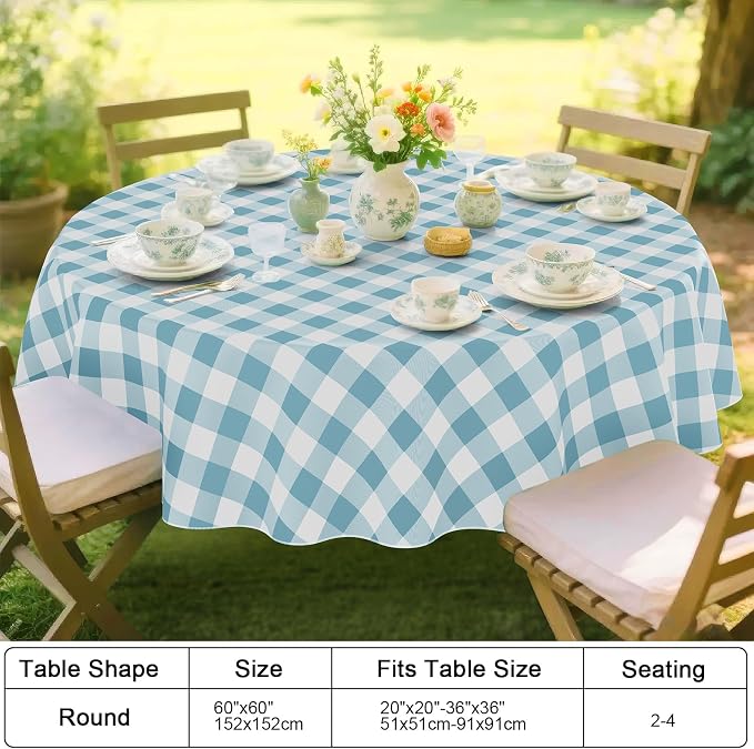 Smiry Plastic Table Cloth, Waterproof Vinyl Tablecloth - Image 7