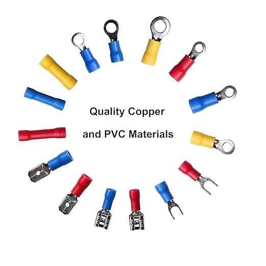 1500pcs Insulated Wire Electrical Connectors-Ring,Fork,Spade,Butt-Crimp Terminals Assortment Kit