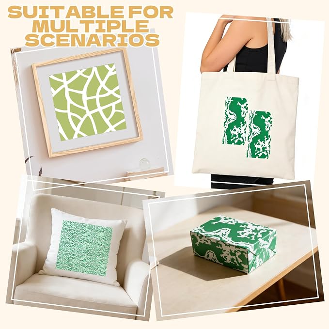 18 Pcs Stencils for Painting Mixed Size Texture Stencils Reusable Designs - Image 7