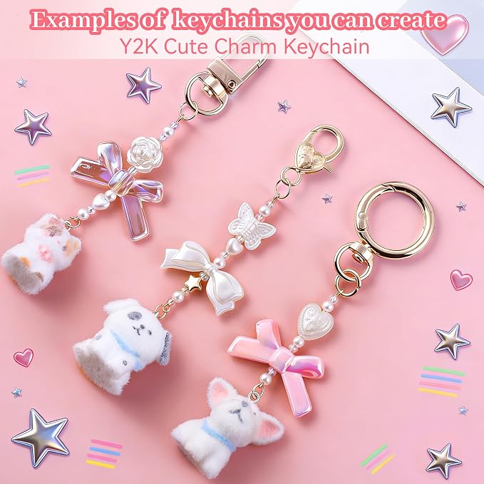 Wurosi 773 Pcs Beaded Keychain Making Kit, Bag Charm Kit, - Image 5