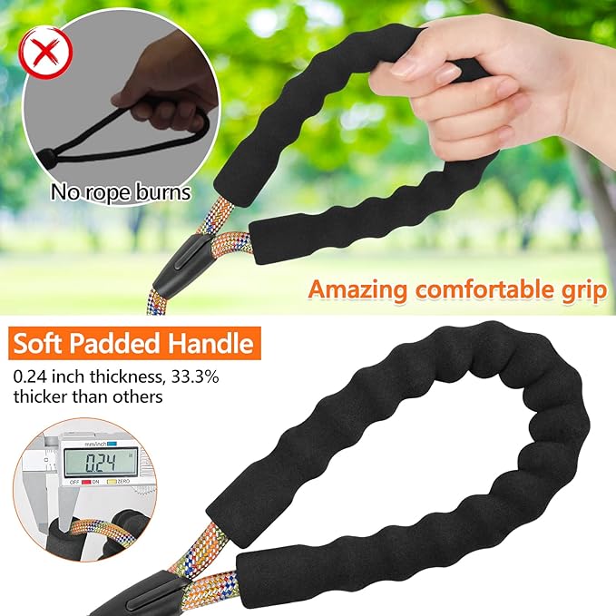 NTR 15FT Long Dog Leash, Check Cord with Swivel Lockable Hook and Comfortable Padded Handle for Dog Leash for Small Medium and Large Dogs Walking Training Hiking Camping Playing Orange Color