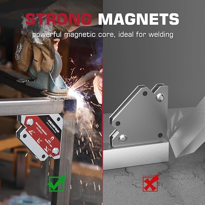 ARCCAPTAIN Welding Magnets 4pcs 25LB Welding Magnet Set, Magnetic Welding Holder, Holding Power Welding Accessories