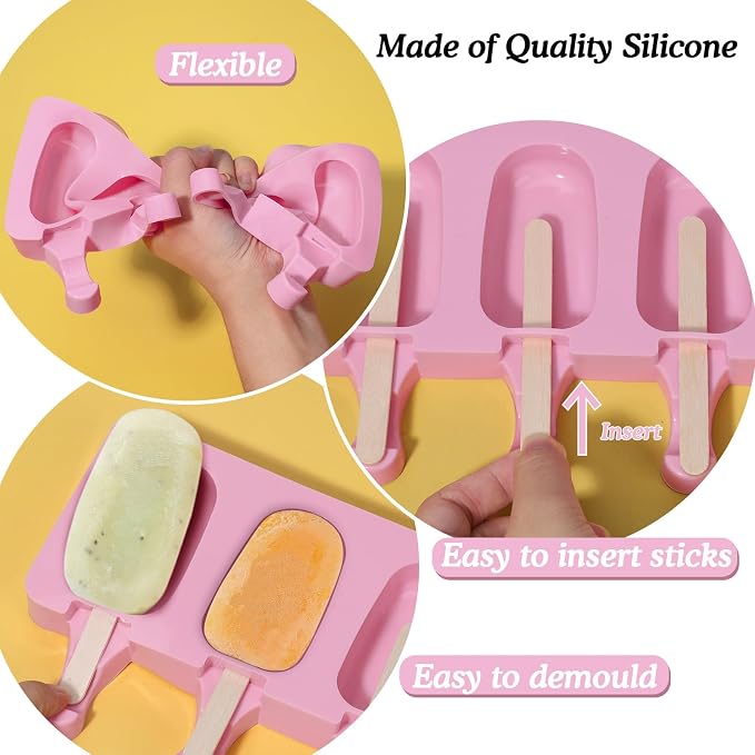 Ozera 2 Pack Popsicles Molds, Silicone Cake Pop Molds - Image 4