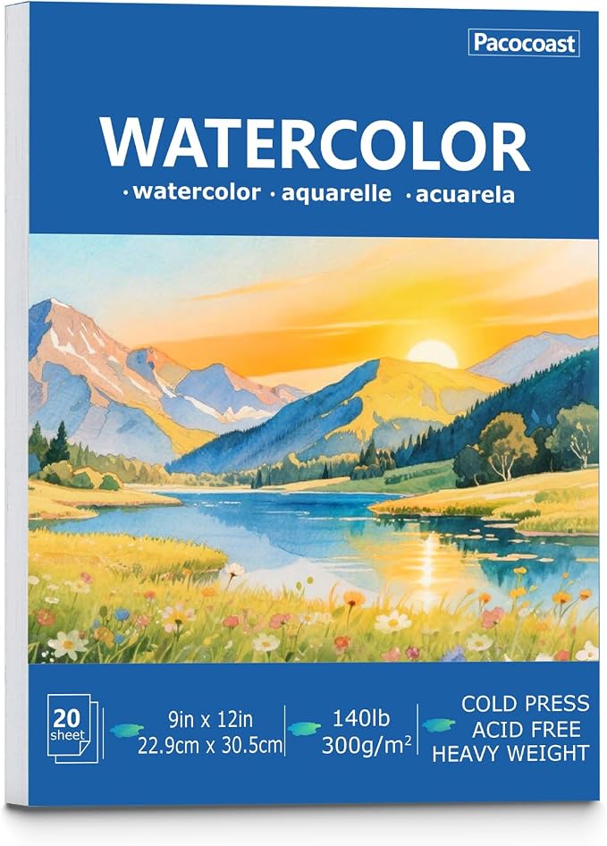 Pacocoast Watercolor Paper Pads, 20 Sheets. Perfect by Pacocoast