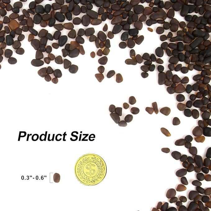 Sea Glass Stones for Crafts About 2.75LB Dark Brown Glass Pebbles Gemstones - Image 2
