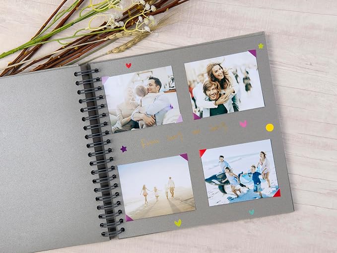 potricher 10 x 10 Inch DIY Scrapbook Photo Album 80 Pages Thick Kraft Blank - Image 3