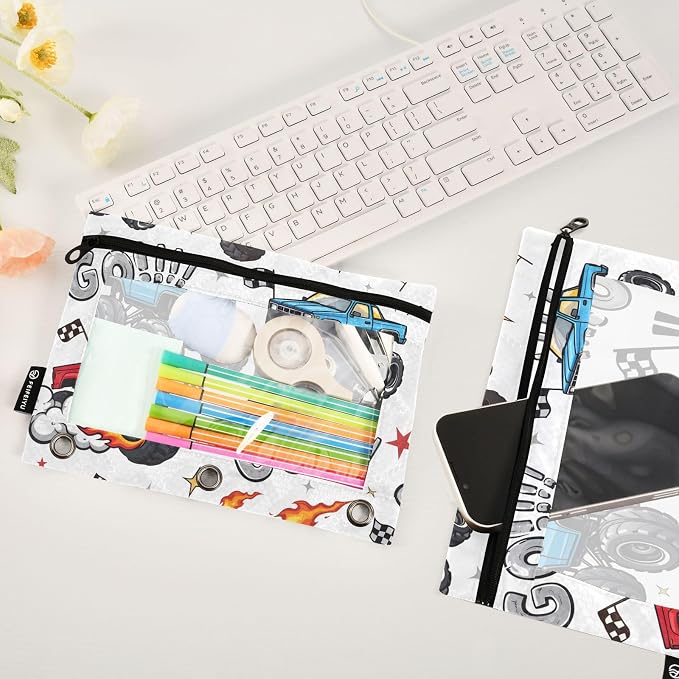 Truck Racing Car Flag Pencil Pouch - Image 5