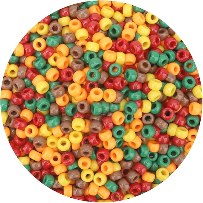 Thanksgiving Pony Beads 1100 Pcs, Fall Beads, Bulk Bead by anpiwshjo