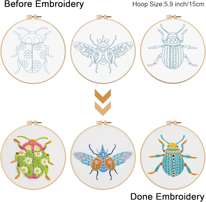 Louise Maelys Beetle Embroidery Kit - Image 3