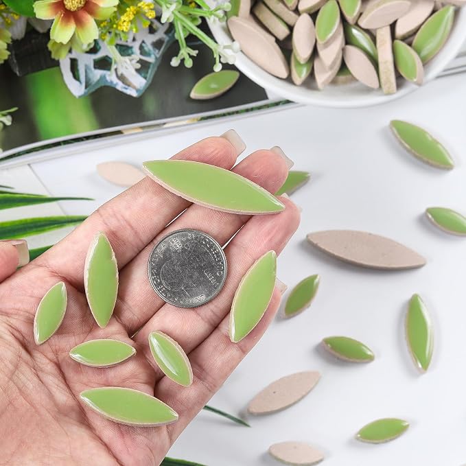 Artspac Green Petal Ceramic Mosaic Tiles - Image 6