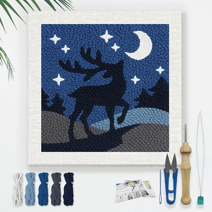 Doodlream Deer DIY Punch Needle Embroidery Kit by Doodlream