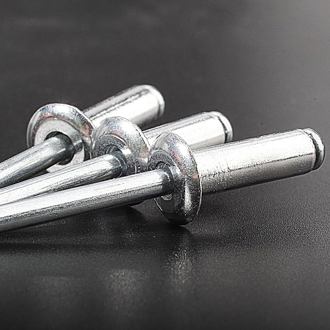 Linkup 140pcs pack 3/16" x 1/2" Pop blind Rivets, 4.8mm x 13mm pop rivets,Aluminum Body Steel Mandrel Rivets (Sliver),Dome Head aluminum rivets