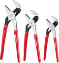 ARROW 3-Piece Groove Joint Pliers Set, Adjustable Water Pump Pliers Set (8", 10", 12") with 5 & 7 Jaw Positions, Serrated Jaws and Comfort Dip-grip Handle, for Plumbing Repair & Home Maintenance
