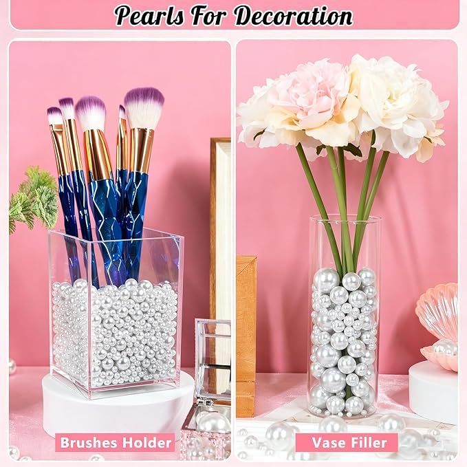 160PCS 16mm Pearls for Crafting, Artificial Pearl Beads for Vase Filler - Image 4