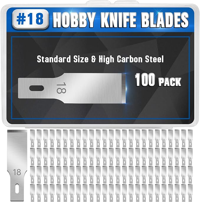 DIYSELF 100 Pack Exacto Knife Blade Refills #18, Hobby Blades Replacement by DIYSELF