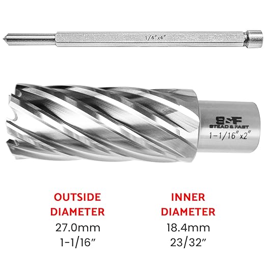 S&F STEAD & FAST Annular Cutter High Speed Steel 1-1/16" x 2" with Pilot Pin