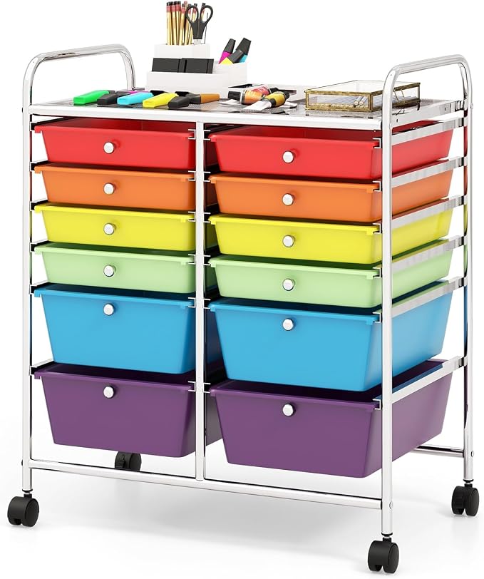 BECOMFORT 12-Drawer Rolling Cart by BECOMFORT