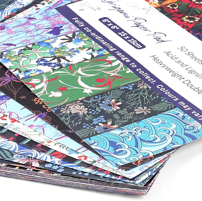Origami Paper Kit 50 Sheets 6 Inch Square Double Sided Color 50 Vivid Japanese - Image 6