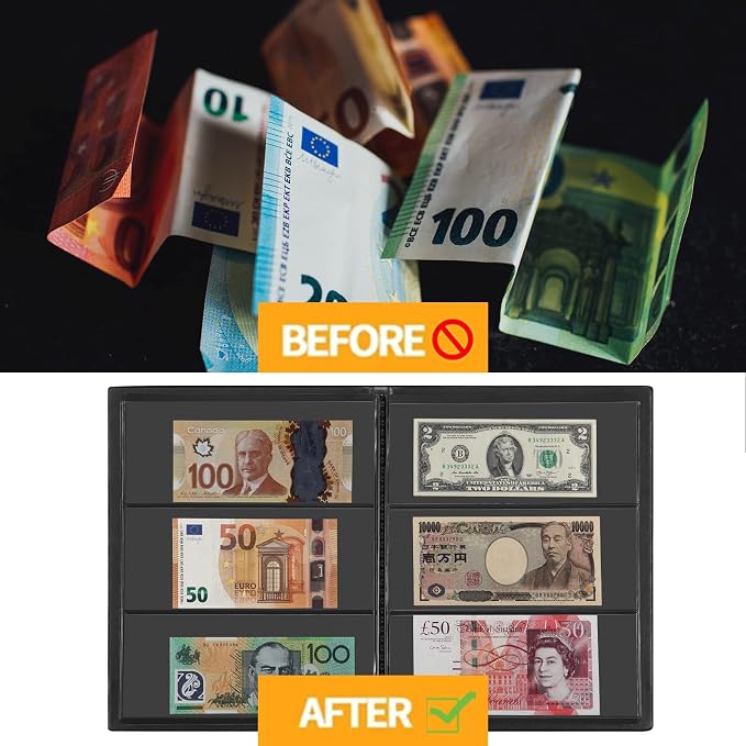 MUDOR Currency Collection Album, 60 Pockets Banknote Book - Image 5