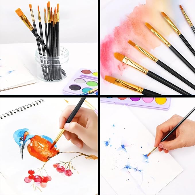 Acrylic Paint Brush Set, Nylon Hair Brushes - Image 4