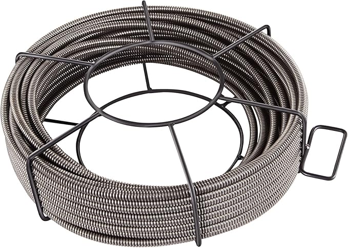 VEVOR Drain Cleaning Cable 75ft x 1/2 inch Solid Core Cable Sewer Cable, Drain Auger Cable Cleaner, Snake Clog Pipe Drain Cleaning Cable W/Four Shapes of Cutters