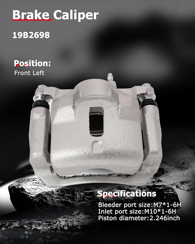cciyu 19B2698 Front Left Brake Caliper Assembly w/Bracket For Pontiac For Vibe 2003-2008,For Toyota For Corolla 2003-2008,For Toyota For Matrix 2003-2008
