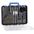 AVID POWER Drill Bit Set, Titanium Twist Brad Point Driver Bits, Drill and Screwdriver Bits Combo Kit with Case for Metal, Wood, Concrete and Masonry, 100 Pieces-Blue